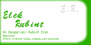 elek rubint business card